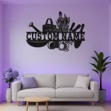 Cartel de jardín personalizado con luces LED | Decoración mural de metal personalizada | Decoración exterior para patio | Regalo para jardineros