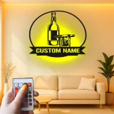 Cartel de metal LED de bar personalizado, regalo para entusiastas de bares en casa, decoración para man cave