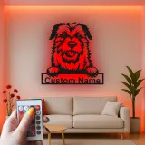 Décoration murale en métal LED personnalisée pour chien Terrier - Cadeau pour les propriétaires d'animaux