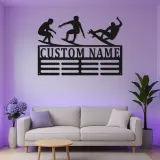 Panneau LED surfeur personnalisé | Art mural en métal personnalisé | Décoration de maison de plage et éclairage côtier | Cadeau pour amateur de surf