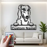 Décoration murale en métal personnalisée avec rétroéclairage pour Collie
