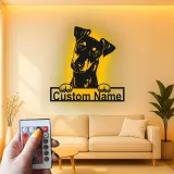 Cartel de metal LED personalizado para perros, regalo para amantes de mascotas, decoración para salones de padres de perros