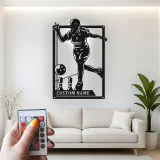 Custom Bowling Player Led Light Metal Wall Art Personalized Gift for Bowlers Game Room Sports Decor