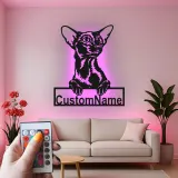 Custom Oriental Shorthair Cat Led Light Metal Wall Art Personalized Cat Lover Gift Bedroom Pet Decor