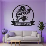 Cartel de metal personalizado de receptora de softball | Arte mural LED para habitación de chicas | Regalo personalizado con nombre de jugadora | Decoración deportiva para atleta femenina