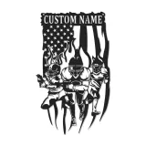 Insegna LED personalizzata per football | Insegna in metallo personalizzata | Decorazione sportiva con bandiera americana per man cave o camera teen