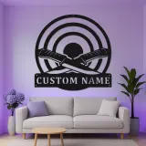 Panneau en métal personnalisé de couteaux tactiques | Décor militaire LED de man cave | Cadeau personnalisé pour vétéran | Art mural en acier