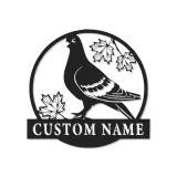Personalized Pigeon LED Sign | Custom Metal Bird Art | Nature Lover Gift & Home Decor | Realistic Silhouette with Name