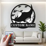 Custom Manta Ray Metal Wall Art | LED Ocean Life Sign | Personalized Nautical Decor for Beach House | Gift for Marine Lovers