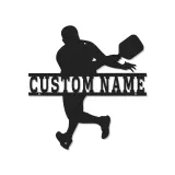 Pickleball Player LED Metal Art | Custom Name Sign | Sport Gift for Athlete | Game Room Decor