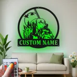 Insegna in metallo personalizzata per cacciatori | Arte da parete LED Labrador Retriever | Decorazione per man cave da cacciatore