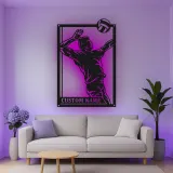 Insegna in metallo personalizzata con luce LED per giocatore di pallavolo - Regalo sportivo personalizzato per atleti, decorazione per sala giochi