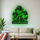 Personalisierte LED-Schädel Metall-Wandkunst – Einzigartiges Geschenk für Schweißer