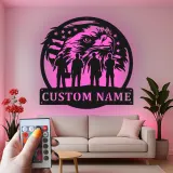 Custom Eagle & Soldier Metal Sign | Personalized LED Military Tribute | Veteran Wall Art for Home & Office