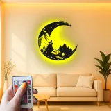 Insegna in metallo LED personalizzata con scena di campeggio regalo per appassionati di outdoor decor per cabin rustica