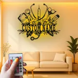 Personalized Nurse Gift | Custom Name LED Metal Sign for Clinic Decor | Floral Medical Wall Art | Nurse Graduation Gift