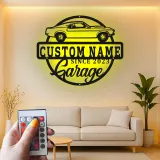 Custom Muscle Car Led Light Metal Wall Art Personalized Garage Gift for Car Enthusiasts Man Cave Decor 7