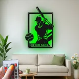 Insegna in metallo personalizzata per giocatore di softball con luce LED regalo per atleti decorazione per sala giochi sportiva 2