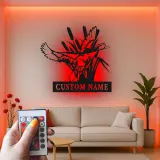 Décoration murale en métal personnalisée avec un canard dans des roseaux en rétroéclairage - Cadeau personnalisé pour les amoureux de la nature, décoration de cabane ou de chalet