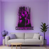 Insegna in metallo personalizzata per cacciatori di cervi con luce LED regalo personalizzato per appassionati di caccia decorazione per cabine o man cave