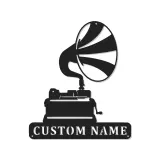 Décoration murale en métal LED personnalisée pour les amoureux de la musique - Gramophone