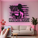 Personalized Gardener LED Metal Sign | Custom American Flag Art | Outdoor Yard Decor | Gift for Mom
