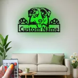 Décoration murale en métal personnalisée Berger Australien avec Rétroéclairage - Cadeau pour Amoureux des Chiens