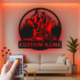Personalized Snowmobile LED Sign | Custom Metal Wall Art for Rider | Mountain Cabin Decor | Snowmobiling Enthusiast Gift