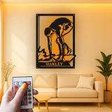 Insegna in metallo LED personalizzata per nuotatore | Arte murale personalizzata per atleta | Regalo per allenatore di nuoto | Decorazione acquatica moderna