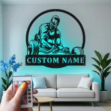 Insegna in metallo LED personalizzata per sollevatori di pesi, regalo per appassionati di palestra, decorazione per palestra domestica