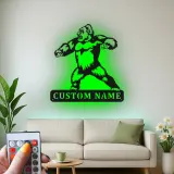 Arte murale in metallo LED con gorilla | Insegna personalizzata con nome per man cave | Arredo personalizzato con fauna selvatica | Silhouette animale retroilluminata