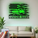 Panneau Métallique Routeur Personnalisé | Art LED de Construction Personnalisé | Cadeau pour Opérateur de Machinerie Lourde | Décoration de Garage Industrielle