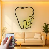 Custom Tooth Led Light Metal Wall Art Personalized Dentist Gift Office Decor for Dental Professionals