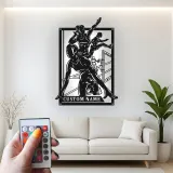 Cartel LED de atleta de obstáculos | Arte mural de metal personalizado | Decoración personalizada con nombre de corredor | Regalo para ella
