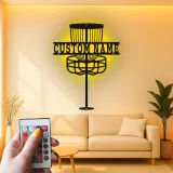 Cartel de metal LED personalizado para cesta de Disc Golf, regalo para jugadores de Disc Golf, decoración de sala de juegos o exterior