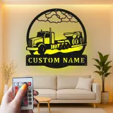 Insegna in metallo LED personalizzata per camion e rimorchio, regalo per camionisti, decorazione per garage o man cave