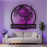 Insegna in metallo LED personalizzata con aquila e fucile - Regalo patriottico per veterani, decorazione per man cave o militare