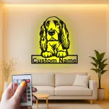 Cartel de metal LED personalizado de Cocker Spaniel - Regalo para amantes de los perros - Decoración para el salón