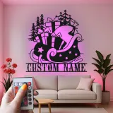 Personalisierte Metall-Wandkunst mit LED-Beleuchtung für den Weihnachtsmann