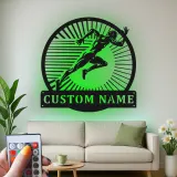 Custom Runner Name Sign | LED Metal Wall Art for Gym & Home | Personalized Track Athlete Gift | Sprint Silhouette Decor