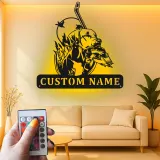 Insegna di Caccia Personalizzata Labrador | Arte da Parete in Metallo LED per Papà Cacciatore | Decorazione per Cani Anatra Personalizzata | Arte per Man Cave e Baita
