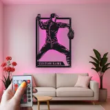 Insegna in metallo LED personalizzata con lanciatore di baseball - Regalo per appassionati di sport e decorazione per sala giochi