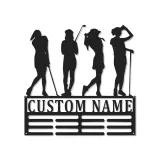 Custom Women's Golf Sign with LED | Personalized Metal Wall Art for Her | Golf Team Gift & Clubhouse Decor