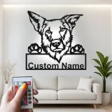 Cartel de metal LED personalizado de Pastor Alemán, regalo para amantes de los perros, decoración para la sala de estar