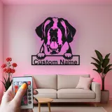 Insegna LED San Bernardo Personalizzata | Ritratto in Metallo per Animali Domestici | Arte da Parete per Amanti dei Cani