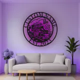 Insegna in metallo personalizzata con luce LED per locomotiva a vapore regalo per appassionati di treni decorazione man cave