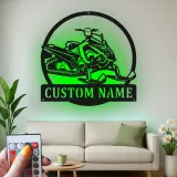 Personalized Snowmobile Metal Sign | LED Light Wall Art | Custom Winter Sports Decor for Cabin | Snowmobiling Enthusiast Gift