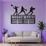 Insegna in metallo personalizzata per giocatore di tennis | Arte murale LED con nome personalizzato | Decorazione per stanza sportiva per atleta, allenatore