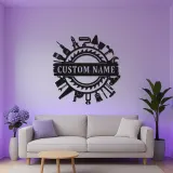 Custom Handyman Tools Sign | Personalized LED Metal Wall Art for Workshop or Garage | Carpenter & Craftsman Gift