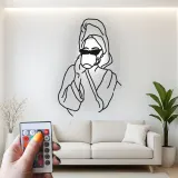 Chic Spa Day Frau LED Licht Metall-Wandkunst Einzigartiges Geschenk für Sie Badezimmer oder Spa-Dekoration